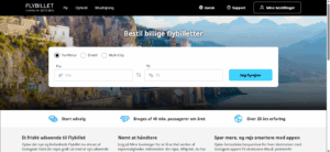Flybillet hjemmeside